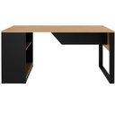 Ver imagem 3 de Mesa para Escritório com Armário Lateral 160 Cm Amêndoa/preto