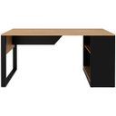 Ver imagem 2 de Mesa para Escritório com Armário Lateral 160 Cm Amêndoa/preto
