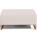 Ver imagem 3 de Puff Decorativo Sala De Estar Cléo 90cm Base De Ferro Cobre W01 Linho Cru - Lyam Decor