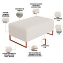 Ver imagem 4 de Puff Decorativo Sala De Estar Cléo 90cm Base De Ferro Cobre W01 Linho Cru - Lyam Decor