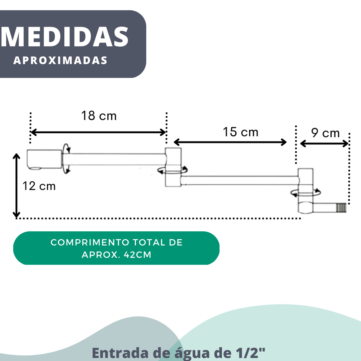 Torneira de Parede Modelo Articulavél Cor Cromada Brilhante para Cozinha Banheiro Lavanderia com Gir - 3