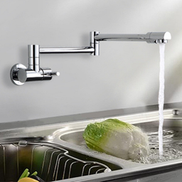 Torneira de Parede Modelo Articulavél Cor Cromada Brilhante para Cozinha Banheiro Lavanderia com Gir - 2