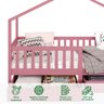 Cama Montessoriana Madeira Maciça Casa com Estrado Elea Rosa - 3