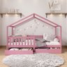 Cama Montessoriana Madeira Maciça Casa com Estrado Elea Rosa - 2