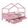 Cama Montessoriana Madeira Maciça Casa com Estrado Elea Rosa - 5
