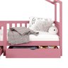 Cama Montessoriana Madeira Maciça Casa com Estrado Elea Rosa - 9
