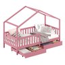 Cama Montessoriana Madeira Maciça Casa com Estrado Elea Rosa - 7