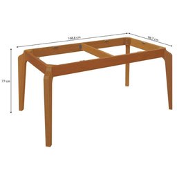 Base Mesa de Jantar Petra Bam008-ca Madeira Maciça S/ Tampo Carvalho - Kappesberg - 2