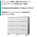 Ver imagem 5 de Comoda 8 Gavetas com Rodizios 121 cm Athenas Branco Rudk