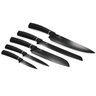 Jogo de 6 Facas Faqueiro Preto Faca Chef Profissional Pão Santoku Descascar Churrasco Cutelo Cozinha - 4