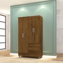 Ver imagem 2 de Guarda Roupa Solteiro 4 Portas 102 Cm Rio Plus Imbuia - Pallazio
