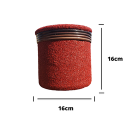 Vaso de Barro Areia Terrilho 16cm:Vermelho - 2