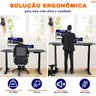 Mesa Elétrica Motor Duplo com Regulagem de Altura Tampo Imita Couro 120x80cm - Wp Connect - 5