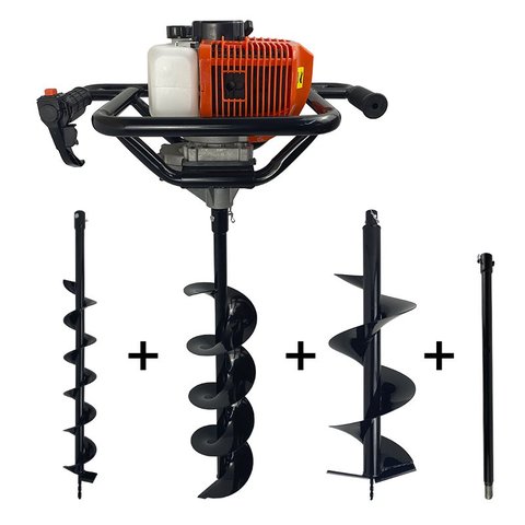 Perfurador de Solo Gasolina 52cc Brocas 10+15+25cm+ext 60cm