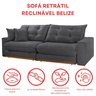 Sofá Retrátil 3 Lugares 230cm Veludo Belize - 9