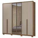 Ver imagem 1 de Guarda Roupa Casal 240cm 6 Portas Saara Carvalho/Fendi Z17 - Mpozenato