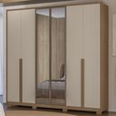 Ver imagem 2 de Guarda Roupa Casal 240cm 6 Portas Saara Carvalho/Fendi Z17 - Mpozenato