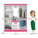 Ver imagem 4 de Guarda Roupa Casal Capelinha Capri com Cômoda Vênus com Pés e Armário Multiuso New Íris Branco Brilh