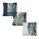 Ver imagem 4 de Kit 3 Capas de Almofada 43x43cm Microfibra Floral Monstera