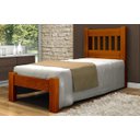 Ver imagem 1 de Cama de Solteiro Lisboa de Madeira Maciça Angelim Pedra/tauari - Cor Mel