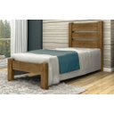 Ver imagem 1 de Cama de Solteiro Berlim de Madeira Maciça Angelim Pedra/tauari - Cor Imbuia