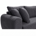 Ver imagem 4 de Sofa Living 185cm Tecido Boucle Almofadas Soltas Pes em Madeira: Cinza