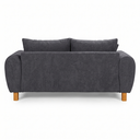 Ver imagem 5 de Sofa Living 185cm Tecido Boucle Almofadas Soltas Pes em Madeira: Cinza