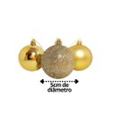 Ver imagem 5 de Kit 48 Bolas Natal Mista Gliter, Fosca e Lisa Dourada 5cm - Master Christmas
