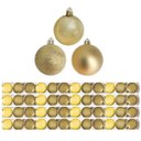 Ver imagem 1 de Kit 48 Bolas Natal Mista Gliter, Fosca e Lisa Dourada 5cm - Master Christmas