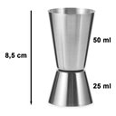 Ver imagem 6 de Kit 2 Dosador Duplo Inox Medidor Bebida Drink Bar 25/50ml