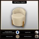 Ver imagem 2 de Puff Poltrona com Encosto Confortável Decorativa Orgânica para Recepção Linho Agatha