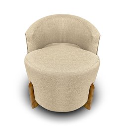 Puff Poltrona com Encosto Confortável Decorativa Orgânica para Recepção Linho Agatha - 3