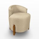 Ver imagem 4 de Puff Poltrona com Encosto Confortável Decorativa Orgânica para Recepção Linho Agatha