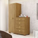 Ver imagem 2 de Cômoda Guarda-roupa 4 Gavetas 2 Portas Cristal Nature - Vila Rica