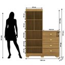 Ver imagem 4 de Cômoda Guarda-roupa 4 Gavetas 2 Portas Cristal Nature - Vila Rica