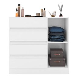 Cômoda 8000 e Guarda Roupa Casal B23063 Branco - Araplac - 3