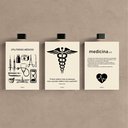 Ver imagem 2 de Kit 3 Quadro Decorativo Medicina Minimalista Consultório 28x20cm