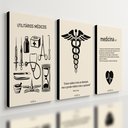 Ver imagem 1 de Kit 3 Quadro Decorativo Medicina Minimalista Consultório 28x20cm