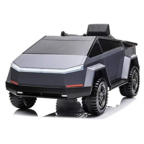 Carrinho Infantil Eletrico Futurista Estilo Tesla Prata Grande Resistente 12v  Bateria Recarregavel