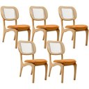 Ver imagem 1 de Kit 5 Cadeiras para Sala de Jantar Estofada e Tela Mariah L02 Couríssimo Whisky