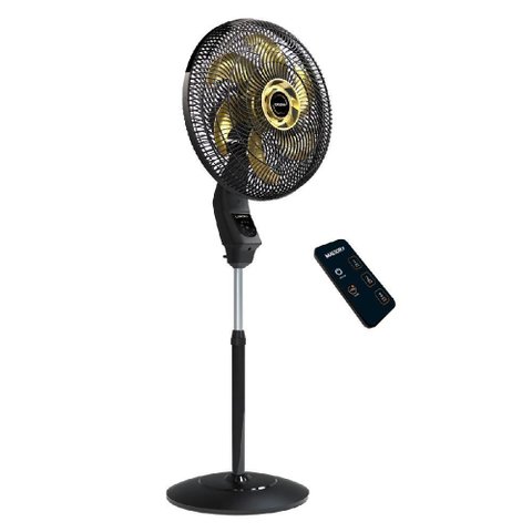 Ventilador de Coluna Mallory Chronos com Controle Remoto e Painel Touch Preto e Dourado 40cm - 127v