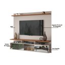 Ver imagem 5 de Painel Para Tv Supreme Porta Com Espelho Off White / Imbuia