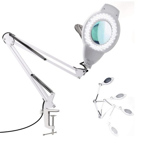 Lupa Luminaria Estetica Dentista Salao Cosmetologia Profissional Led Zoom Limpeza de Pele Flexivel G