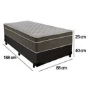 Ver imagem 3 de Cama Box Suede Solteiro + Colchão Sereneprime Molas Ensacadas 88x188x65 Preto