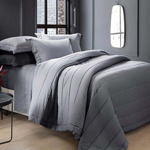 Colcha Casal 200 Fios Fio Tinto Chambret - Kacyumara Marinho/1504