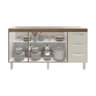 Balcão Cozinha Armário Gabinete para Pia 157 Cm 3 Portas e 3 Gavetas Estela Savana Off White - 5