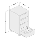 Ver imagem 4 de Conjunto 2 Gaveteiros com 4 Gavetas Maia