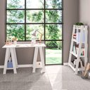 Ver imagem 2 de Conjunto 2 Peças Escrivaninha Cavalete com Estante Delta Branca