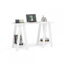 Ver imagem 4 de Conjunto 2 Peças Escrivaninha Cavalete com Estante Delta Branca