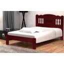 Ver imagem 1 de Cama Queen Size Atenas de Madeira Maciça Angelim Pedra/tauari - Cor Mogno